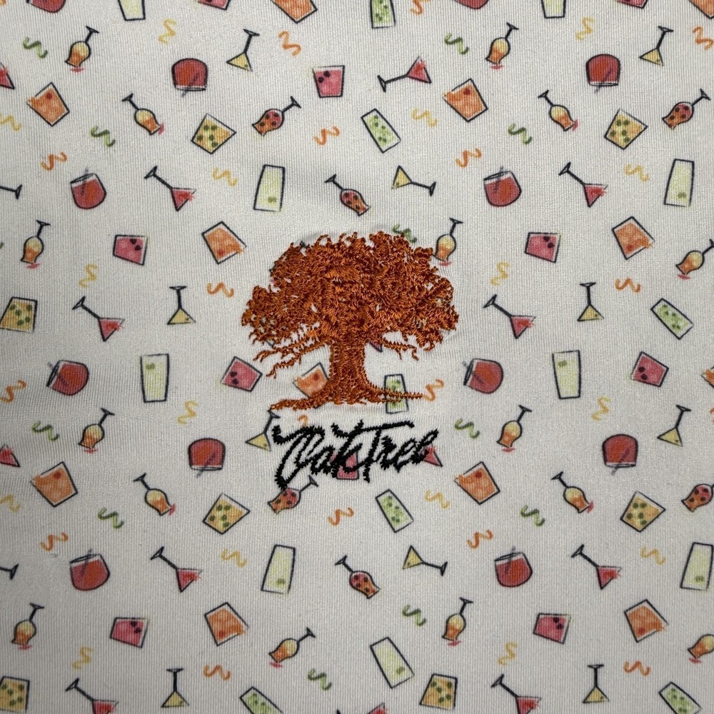 Johnnie-O Polo Mens 2XL Cocktail Print Golf Featherweight Oak Tree National - Picture 2 of 7
